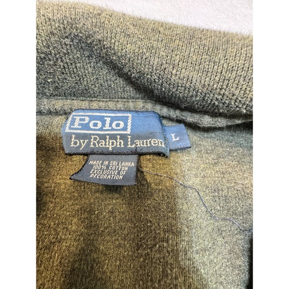 Polo Ralph Lauren Men's Full Zip Sweater Size L Hunter Green Collar Preppy - Picture 4 of 13